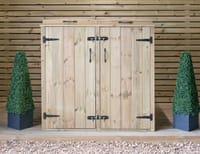 Garden Village Double Wooden Wheelie Bin Store 140 Litre