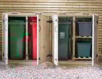 Garden Village Triple Wheelie Bin and Double Recycle Box Store 240 Litre