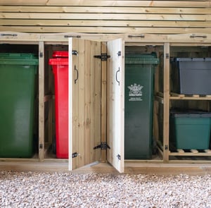 Garden Village Triple Wheelie Bin and Double Recycle Box Store 240 Litre