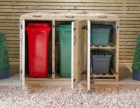 Garden Village Double Wheelie Bin and Double Recycle Box Store 240 Litre