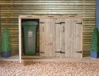 Garden Village Triple Wooden Wheelie Bin Store 360 Litre