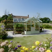 Swallow Cygnet 6x15 Painted Wooden Greenhouse