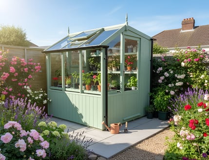 Swallow Jay Painted Potting Shed