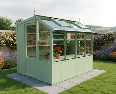 Swallow Jay 6x8 Painted Wooden Potting Shed