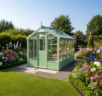 Swallow Kingfisher 6x10 Painted Wooden Greenhouse