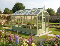 Swallow Kingfisher 6x14 Painted Wooden Greenhouse