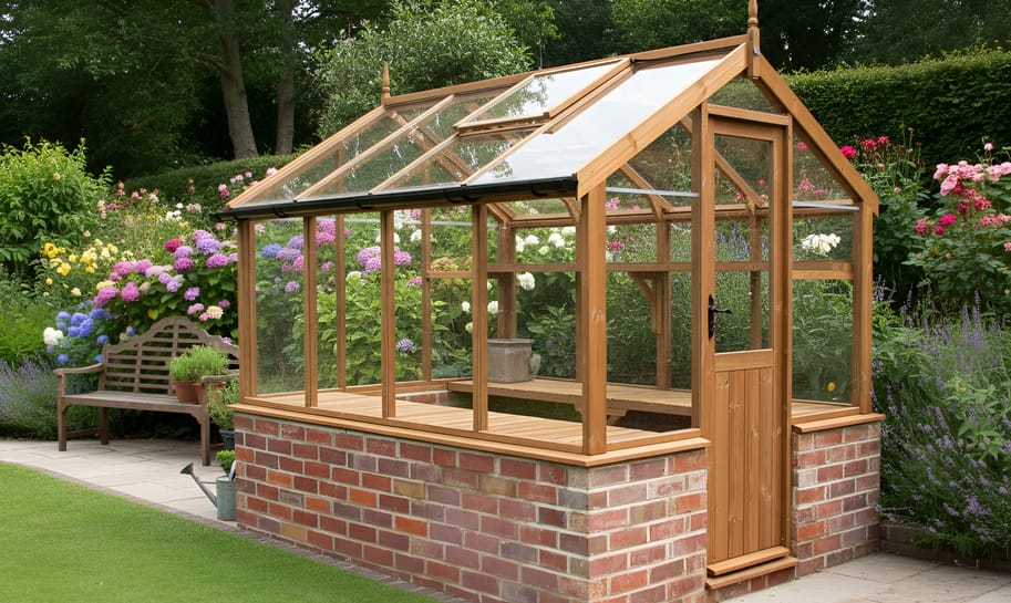 Swallow Kingfisher 6x6 Dwarf Wall Wooden Greenhouse