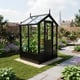 swallow lark 4x4 black modern wooden greenhouse lifestyle