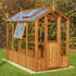 Swallow Lark 4x8 Wooden Greenhouse in Oiled Extra Side Vent