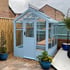 Swallow Robin 5x8 Wooden Greenhouse in Robins Egg Blue Paint