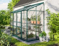 Vitavia 4x8 Green IDA 3300 Lean To Greenhouse - Horticultural Glass