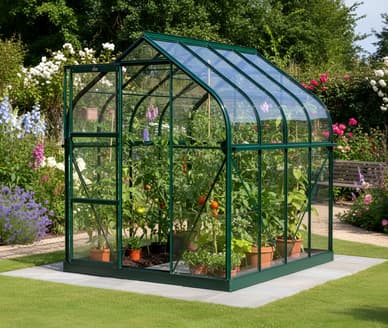 Vitavia 8x6 Green Orion 5000 Greenhouse - Toughened Glass