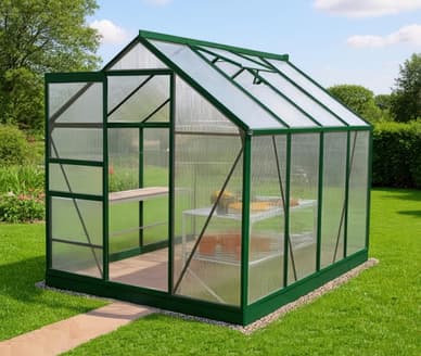 Vitavia 8x6 Green Venus 5000 Greenhouse - Polycarbonate Glazing