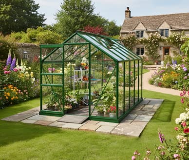 Vitavia 6x10 Green Apollo 6200 Greenhouse - Toughened Glass