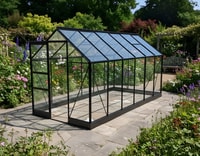 Vitavia 6x12 Black Apollo 7500 Greenhouse - Horticultural Glass