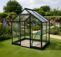 Vitavia 6x4 Black Apollo 2500 Greenhouse - Toughened Glass