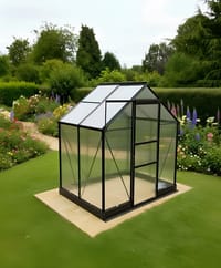 Vitavia 6x4 Black Apollo 2500 Greenhouse - Polycarbonate Glazing