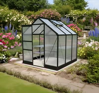Vitavia 6x6 Black Apollo 3800 Greenhouse - Polycarbonate Glazing