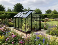 Vitavia 8x6 Black Apollo 5000 Greenhouse - Horticultural Glass
