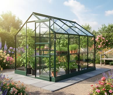 Vitavia 8x6 Green Apollo 5000 Greenhouse - Toughened Glass