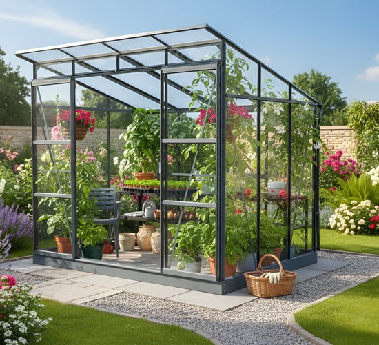 8x6 Grey Vitavia Freya 5900 Greenhouse