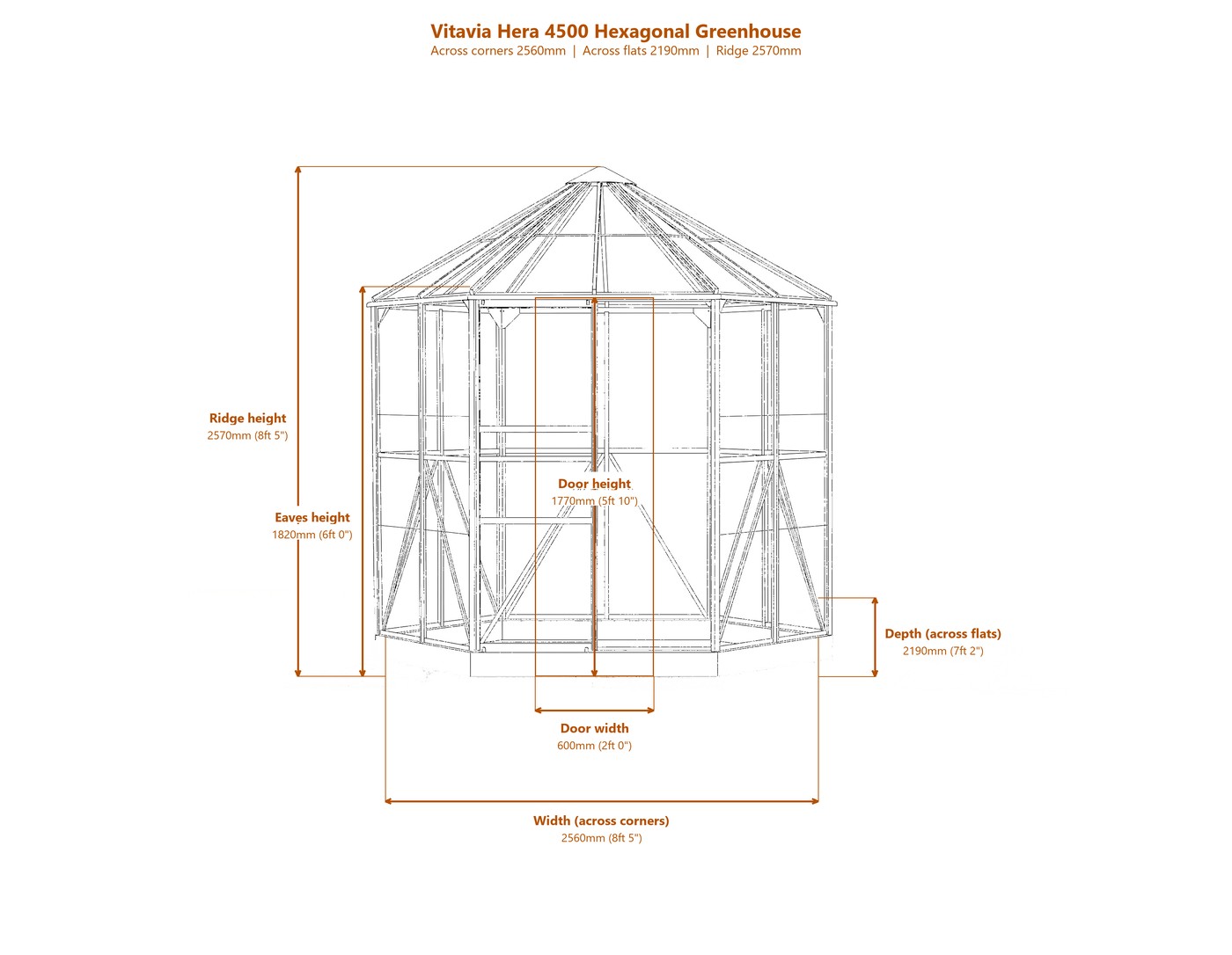 Vitavia Hera 4500 dimensions diagram