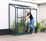 Vitavia 2x6 Green IDA 1300 Lean To Greenhouse - Toughened Glass
