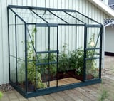 Vitavia 4x8 Green IDA 3300 Lean To Greenhouse - Toughened Glass