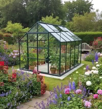 Vitavia 8x10 Green Jupiter 8300 Greenhouse - Toughened Glass