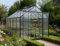 Vitavia 8x10 Black Jupiter 8300 Greenhouse - Polycarbonate Glazing