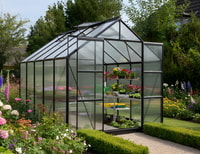 Vitavia 8x10 Black Jupiter 8300 Greenhouse - Polycarbonate Glazing