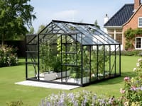 Vitavia 8x12 Black Jupiter 9900 Greenhouse - Toughened Glass