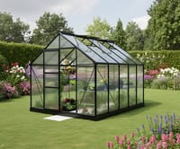 Vitavia 8x10 Black Neptune 8300 Greenhouse - Polycarbonate Glazing