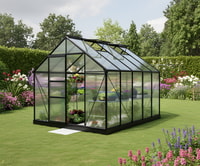 Vitavia 8x10 Black Neptune 8300 Greenhouse - Polycarbonate Glazing
