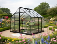 Vitavia 8x8 Black Neptune 6700 Greenhouse - Polycarbonate Glazing