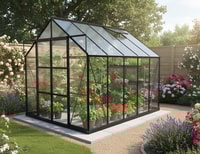 Vitavia 8x10 Black Phoenix 8300 Greenhouse - Polycarbonate Glazing