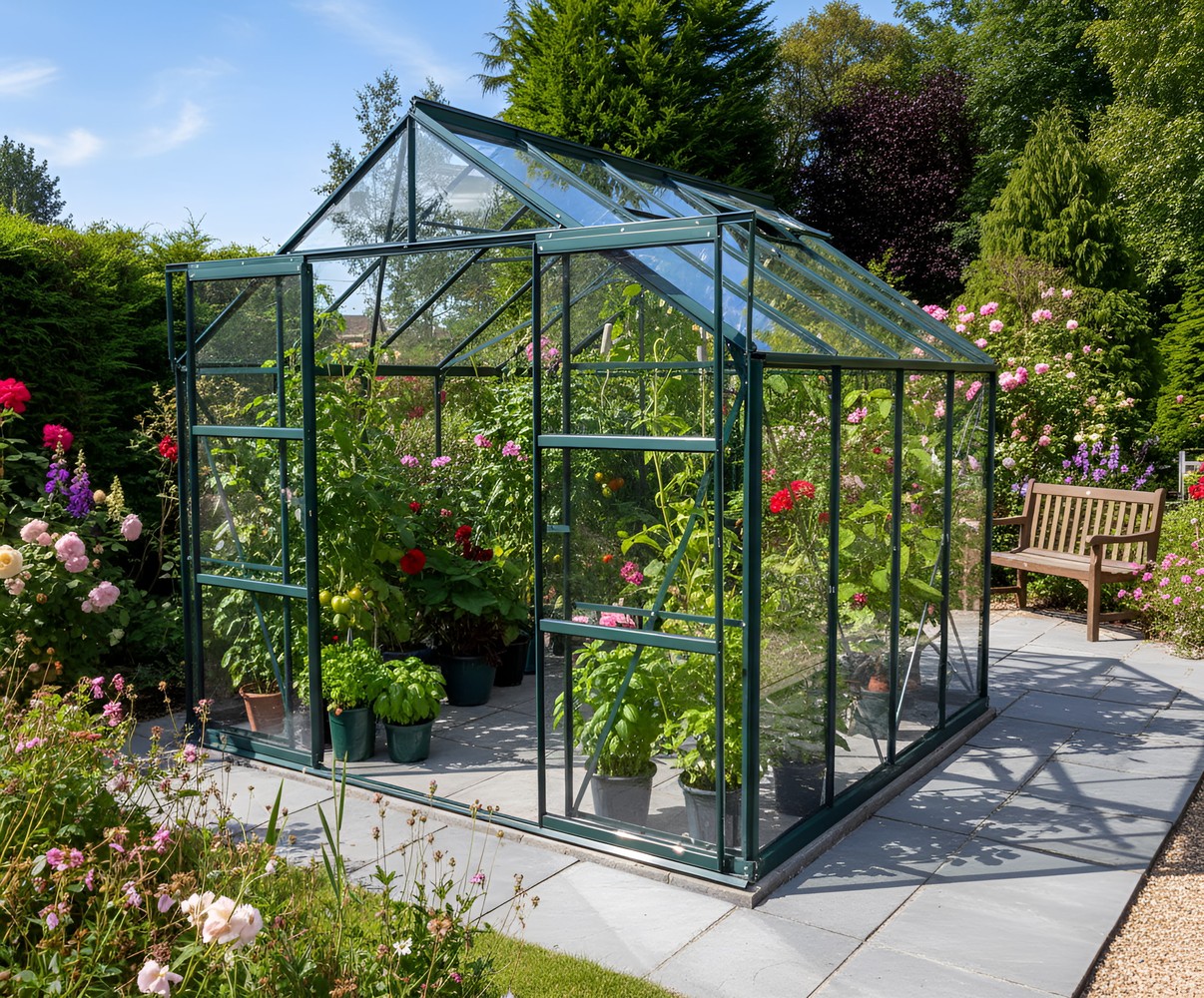Vitavia Phoenix 8x10 green greenhouse - the proper food garden for UK households
