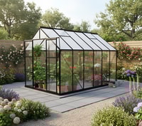 Vitavia 8x12 Black Phoenix 9900 Greenhouse - Polycarbonate Glazing