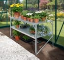 Vitavia 2 Tier Silver Staging for growing herbs in a greenhouse