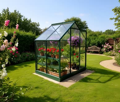 Vitavia 6x4 Green Venus 2500 Greenhouse - Horticultural Glass