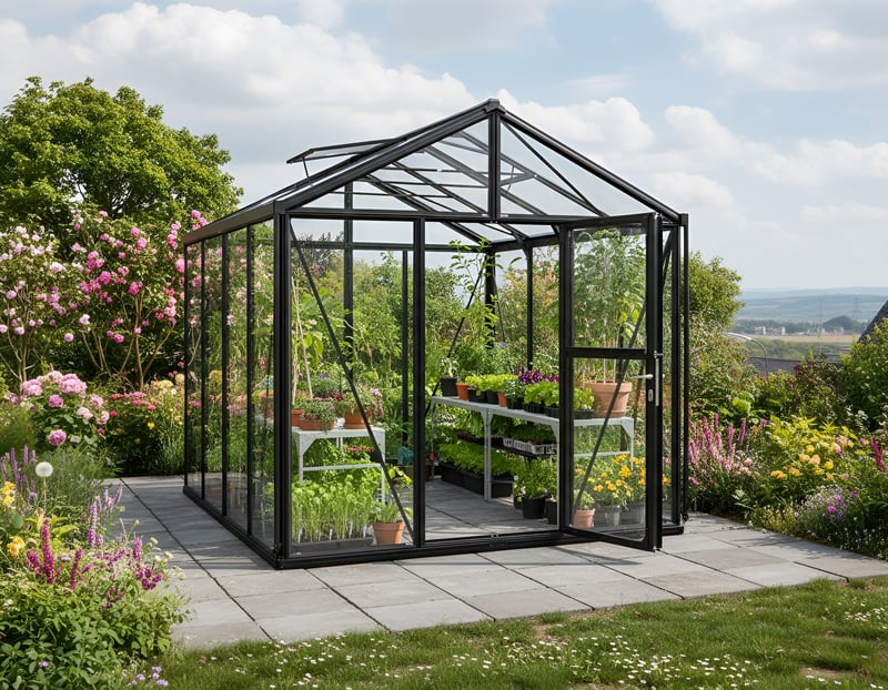 Vitavia Zeus 8100 black 8x10 greenhouse - premium modern greenhouse