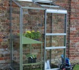 2x4 Halls Wall Garden Lean to Greenhouse - Horticultural Glass