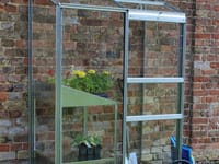 2x4 Halls Wall Garden Lean to Greenhouse - Toughened Glass