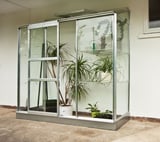 2x6 Halls Wall Garden Lean to Greenhouse - Toughened Glass