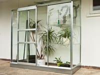 2x6 Halls Wall Garden Lean to Greenhouse - Toughened Glass