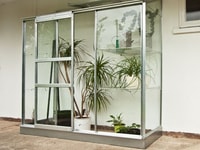 2x6 Halls Wall Garden Lean to Greenhouse - Toughened Glass