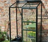 2x4 Green Halls Wall Garden Lean to Greenhouse - Toughened Glass