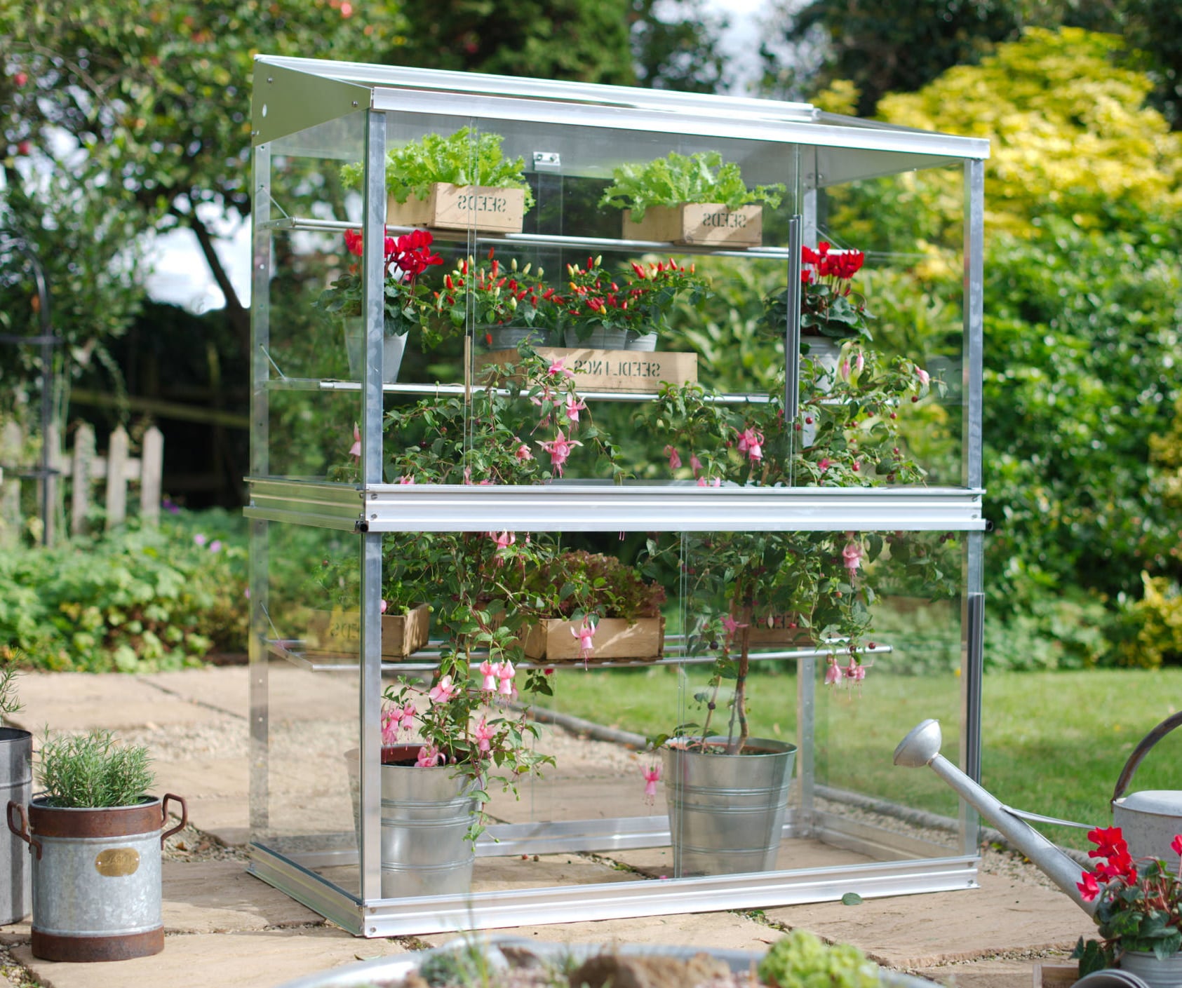 2x4 Lichfield Mini Greenhouse Toughened Free Delivery
