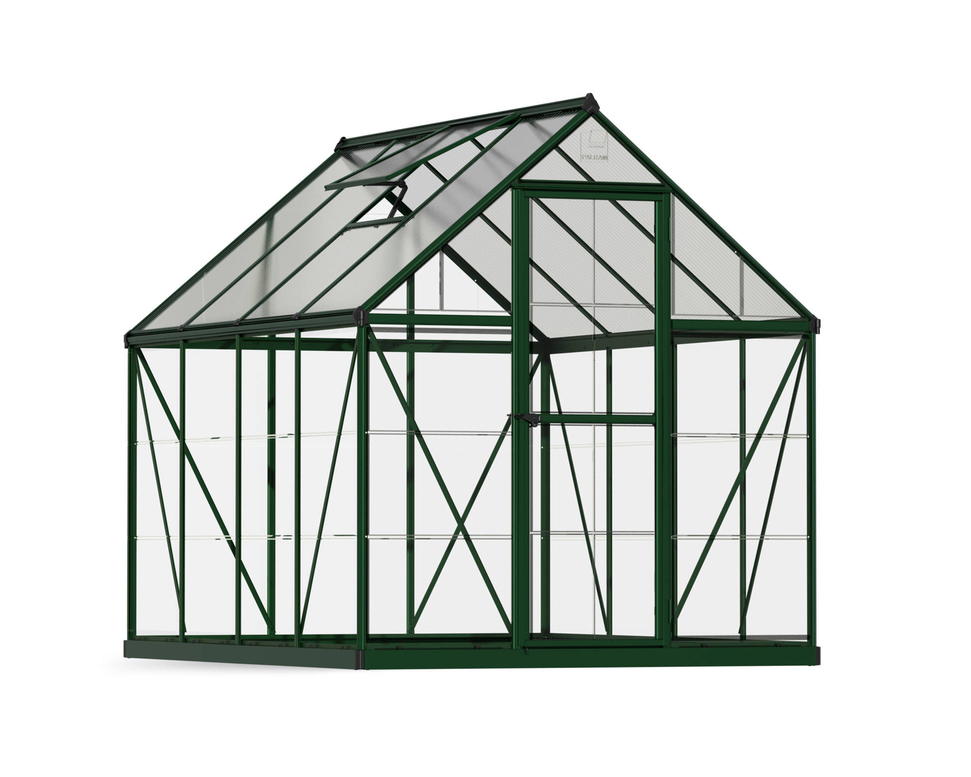 Palram Canopia Hybrid 6x8 Green Polycarbonate Greenhouse