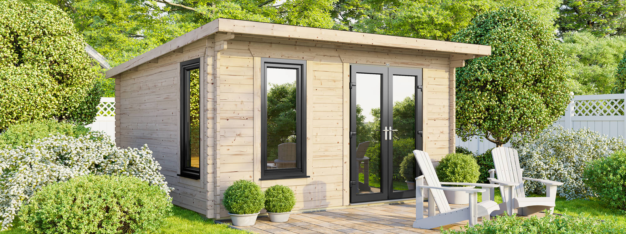 Power 14x12 Pent Log Cabin | Greenhouse Stores